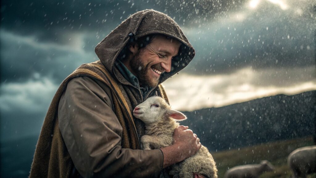 shepherd and sheep